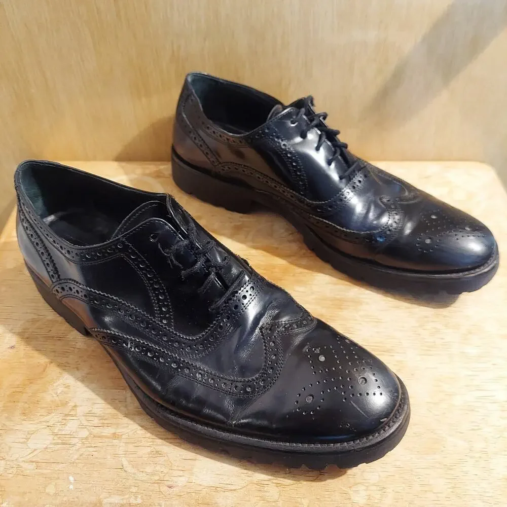 Donald J Pliner Maris-SXSX Men's US 10.5 Black Leather Oxford Dress Shoes